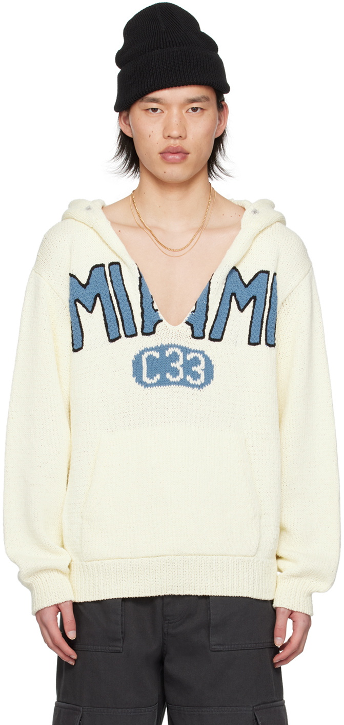 RICE NINE TEN Off-White Cut Off Hoodie RICE NINE TEN