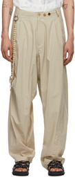 Hyein Seo Beige Wide Chained Trousers