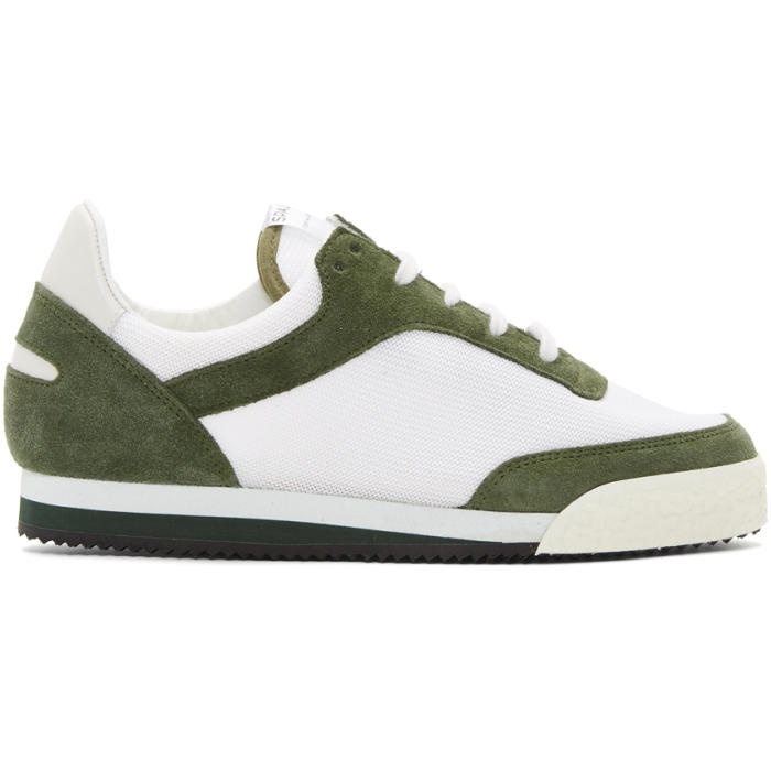 Photo: Comme des Garçons Shirt Green and White Pitch Low Sneakers 