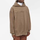 Maison Margiela Men's Embroidered Text Logo Hoody in Military Olive
