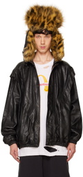 doublet Black Leather Track Jacket