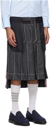 Thom Browne Gray Deconstructed Skirt