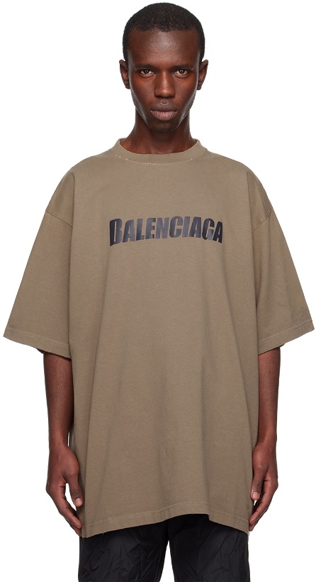 Photo: Balenciaga Brown Boxy T-Shirt