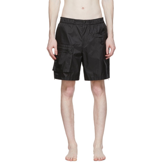Photo: Solid Homme Black Ripstop Swim Shorts