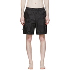 Solid Homme Black Ripstop Swim Shorts