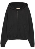 Cherry Los Angeles Zip-up Cotton Sweatshirt Black