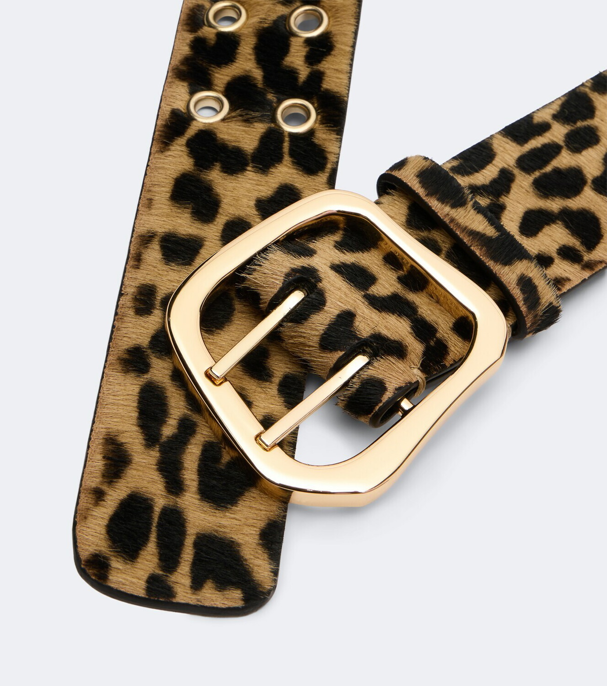 Amanu Wandile leopard-print calf hair belt