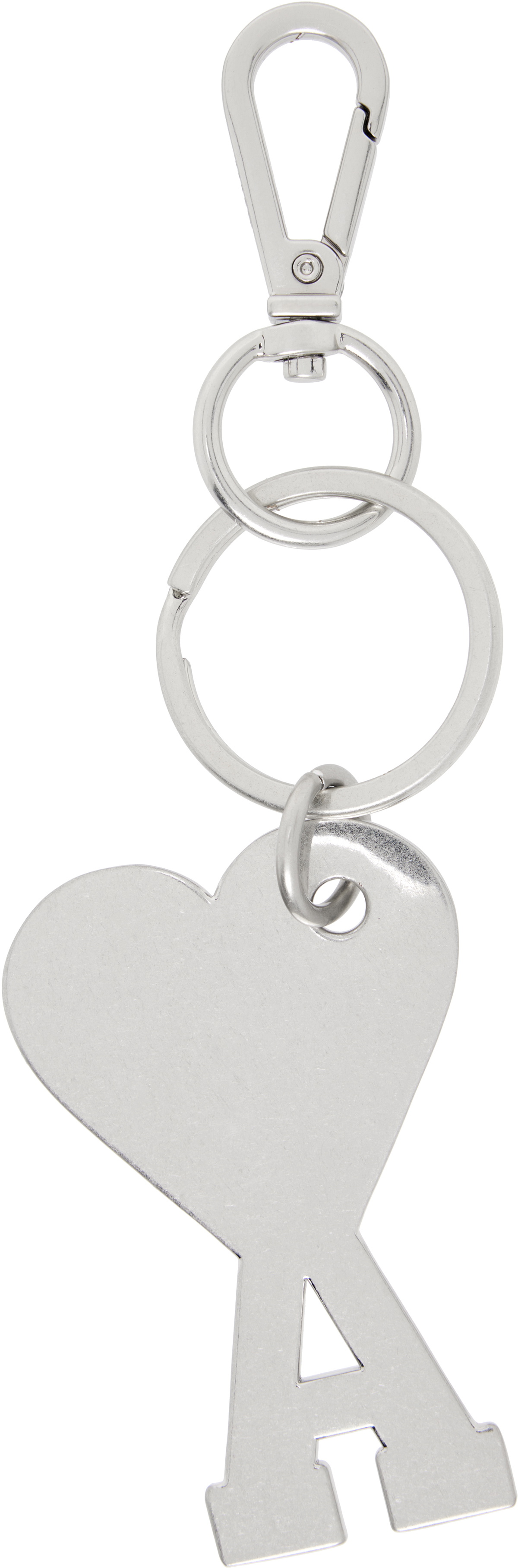 AMI Paris Silver Ami de Coeur Keychain