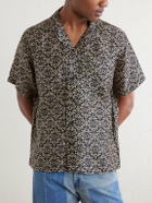 Kartik Research - Camp-Collar Printed Silk Shirt - Black