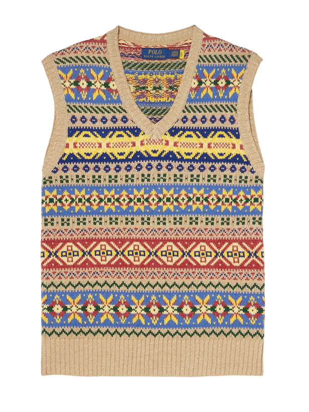 Photo: Polo Ralph Lauren - Fair Isle Cotton and Linen-Blend Intarsia Vest - Neutrals