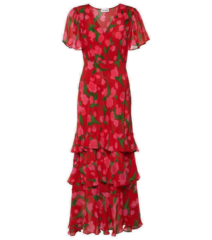Photo: Rixo Gilly floral tiered silk maxi dress