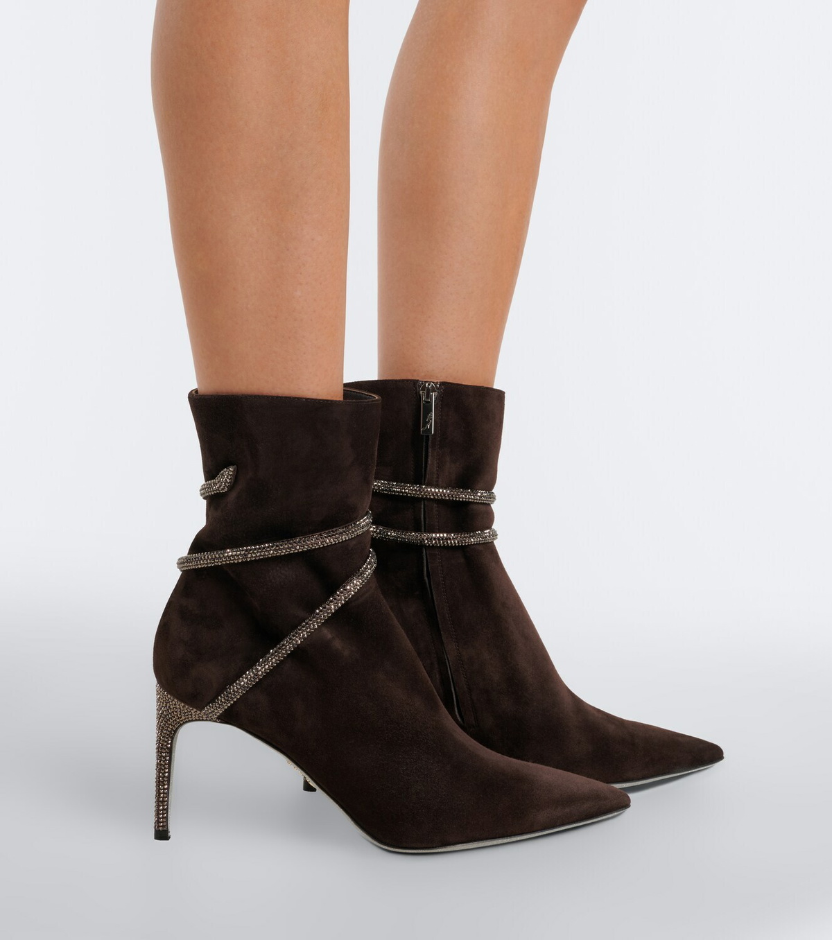 Rene Caovilla Cleo embellished suede ankle boots