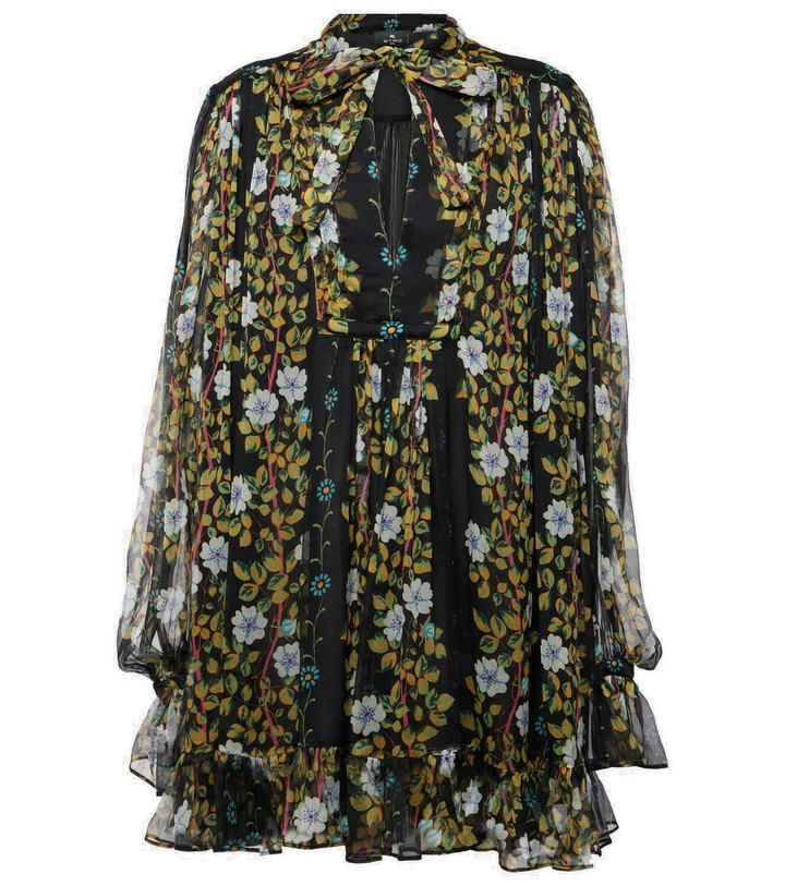 Photo: Etro Floral silk crepon minidress