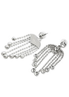 Self-portrait Crystal-embellished Silver-plated Drop Earrings - One Size