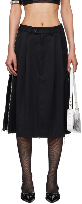 Photo: VAQUERA Black Zipper Midi Skirt
