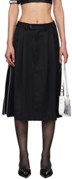 VAQUERA Black Zipper Midi Skirt