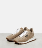 Brunello Cucinelli - Monili-embellished suede low-top sneakers