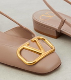 Valentino Garavani VLogo leather slingback flats