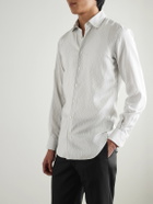 Husbands - Slim-Fit Striped Silk-Poplin Shirt - White