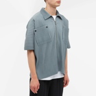 Homme Plissé Issey Miyake Men's Pleated Patch Pocket Shirt in Moss Grey