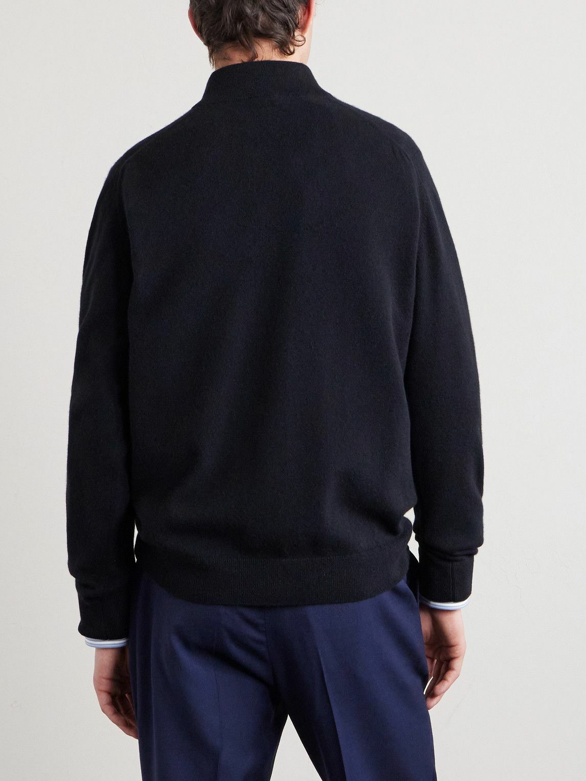 Sunspel - Cashmere Half-Zip Sweater - Black