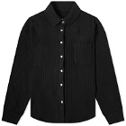 DONNI. Women's Sweater Rib Button Shirt in Jet