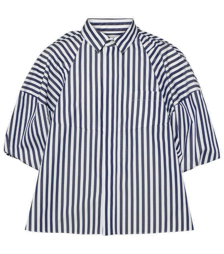 Photo: Sacai Striped cropped cotton-blend shirt