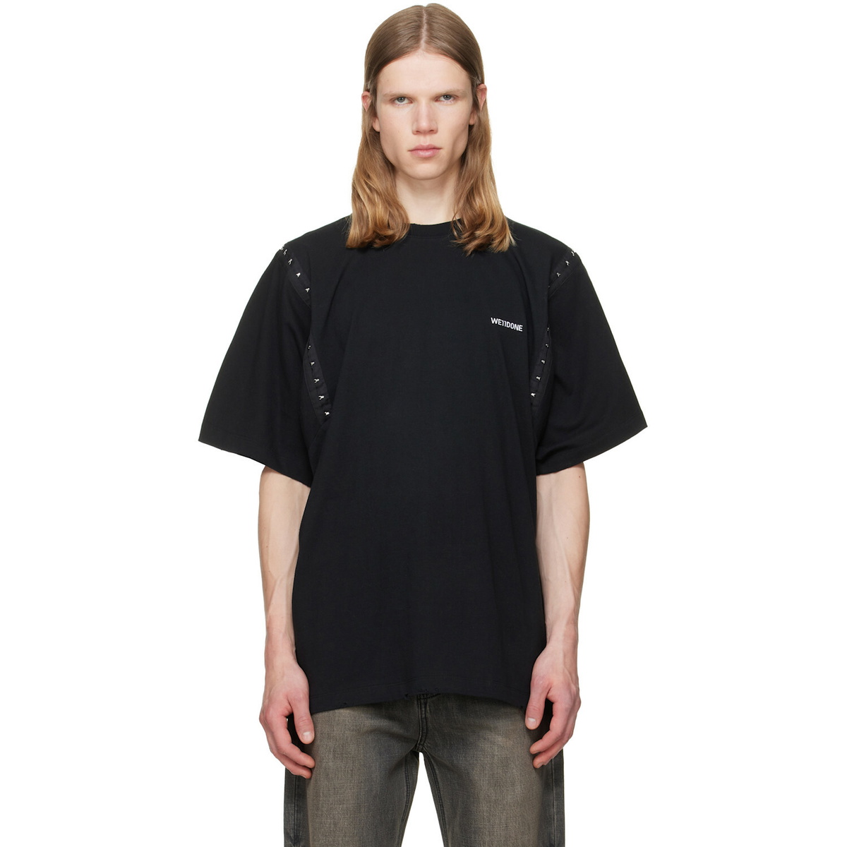 We11done Black Hook & Eye T-Shirt