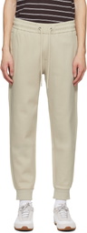 BOSS Beige Stretch-Cotton Cuffed Hems Track Pants