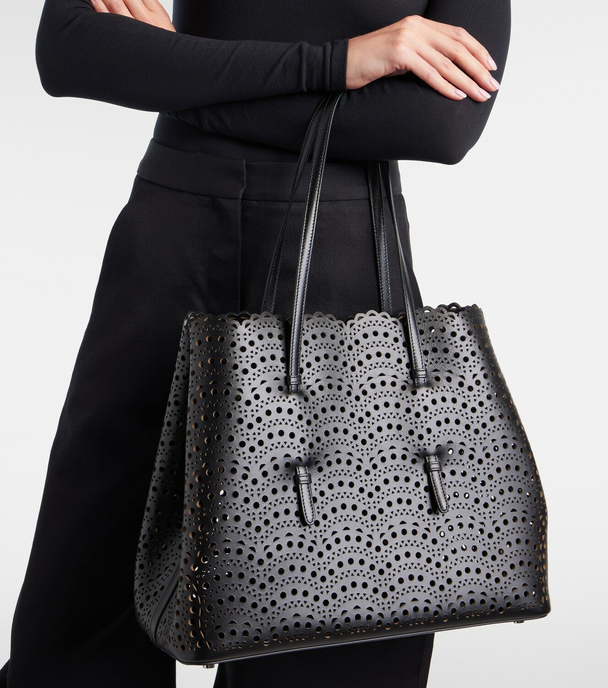 Alaïa Mina 37 Vienne leather tote bag