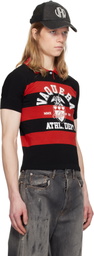 VAQUERA Black & Red Striped Polo