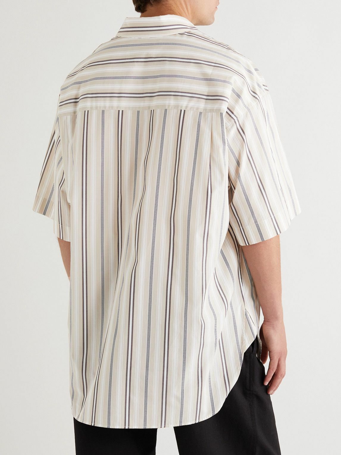 Studio Nicholson - Sorono Striped Cotton-Poplin Shirt - Brown