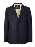 Loro Piana - Spagna Leather-Trimmed Cotton and Cashmere-Blend Denim Jacket - Blue