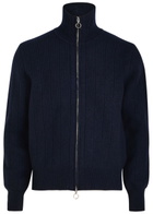 Oliver Spencer Overton Ribbed Merino Wool Cardigan Navy