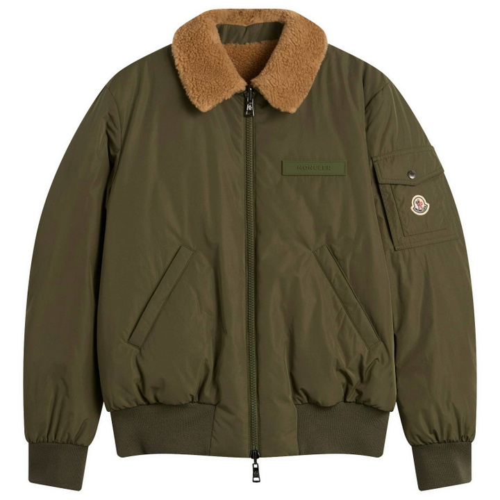 Photo: Moncler Men's Maulevrier Bomber Reversible Teddy Jacket in Green