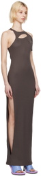 Eckhaus Latta Gray Slit Maxi Dress