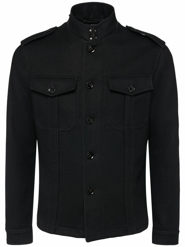 Photo: TOM FORD Japanese Felt Stand Collar Casual Jacket