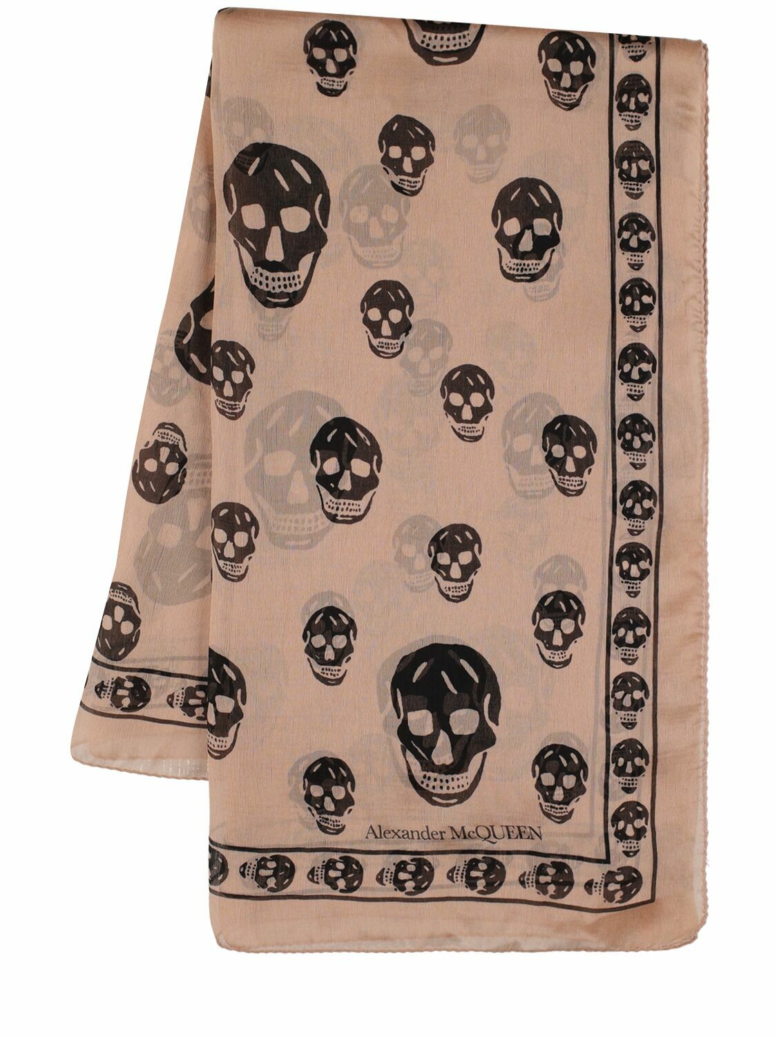 ALEXANDER MCQUEEN - Skull Print Silk Chiffon Scarf Alexander