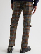 UNDERCOVER - Slim-Fit Checked Wool-Twill Trousers - Gray