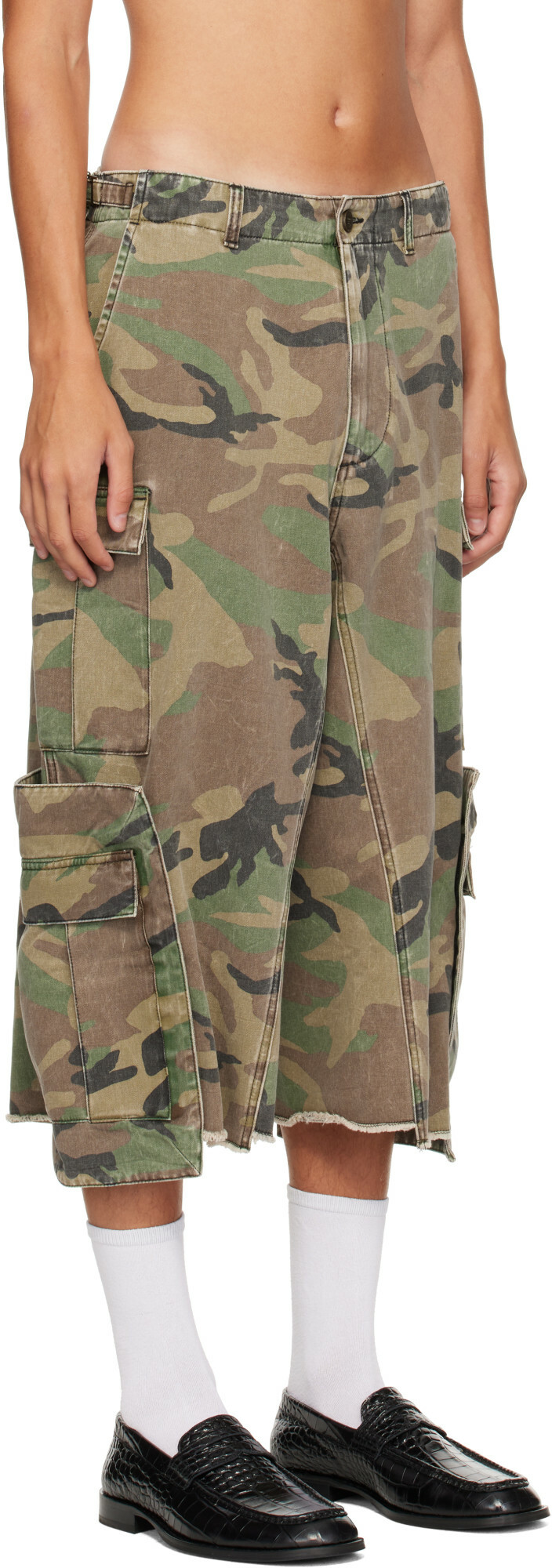 VETEMENTS Khaki 3/4 Merged Cargo Pants
