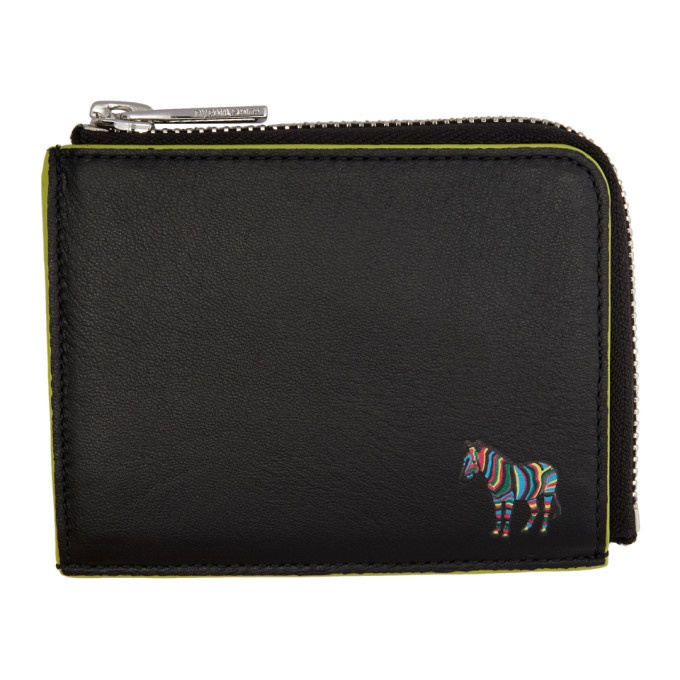 Photo: PS by Paul Smith Black and Green Zebra Zip Wallet