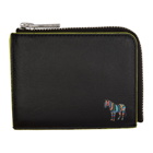 PS by Paul Smith Black and Green Zebra Zip Wallet