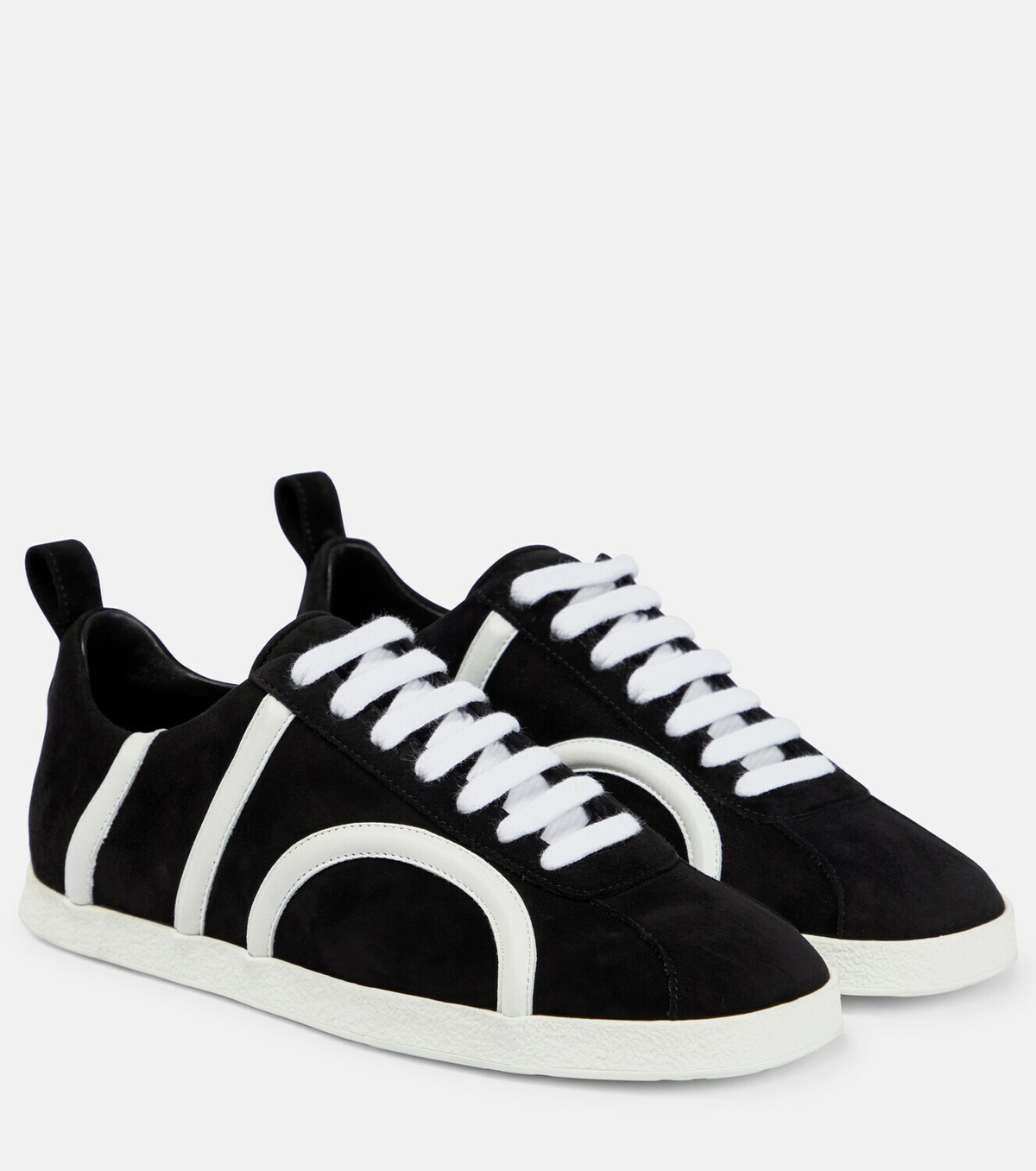 Toteme Leather-trimmed suede sneakers