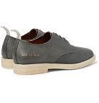 Common Projects - Cadet Pebble-Grain Leather Derby Shoes - Dark gray