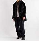 Monitaly - Kodiac Leather-Trimmed Faux Fur and Vancloth Cotton Hooded Coat - Black