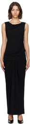 Entire Studios Black Drape Maxi Dress