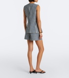 Veronica Beard Haina gingham pleated cotton shorts