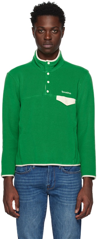 Photo: Sporty & Rich Green Serif Sweatshirt