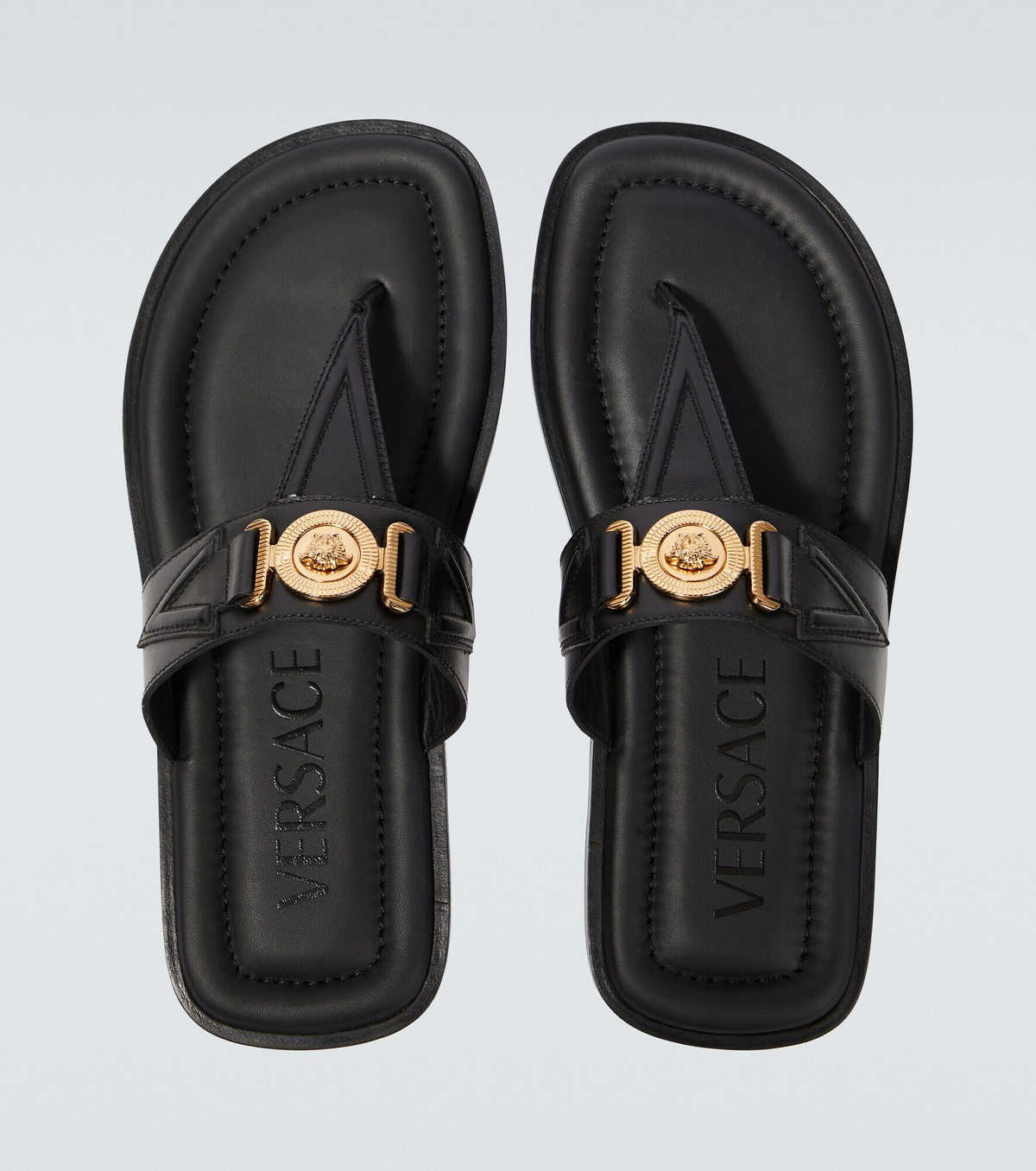 Versace - Medusa leather thong sandals Versace