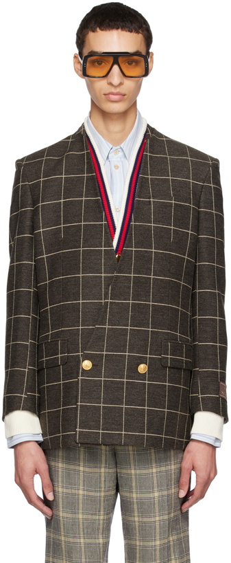 Photo: Gucci Gray Check Blazer